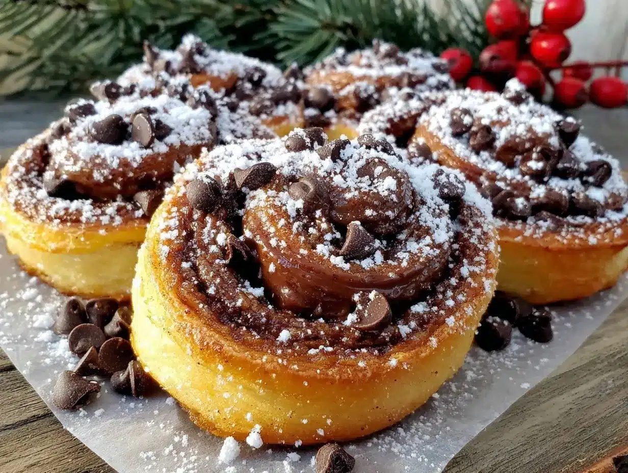 Crispy Chocolate Pinwheels preparation steps