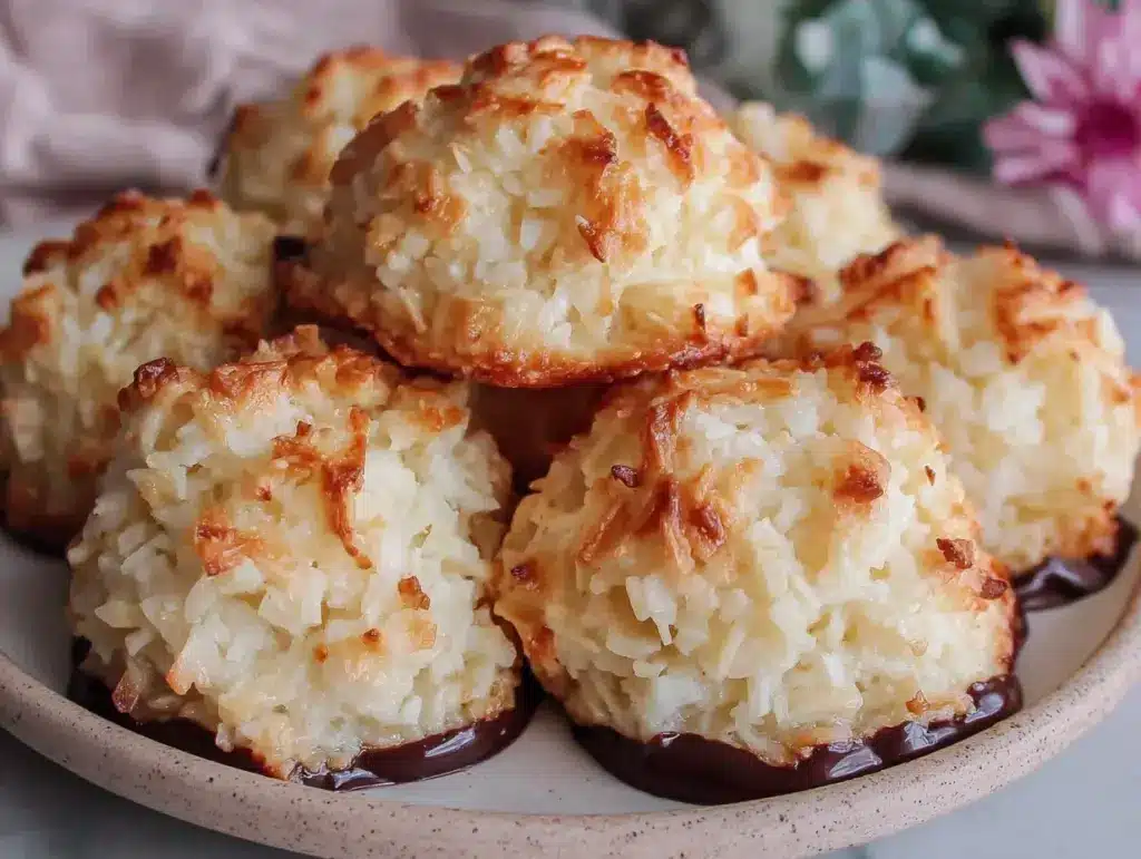 crispy coconut macaroons - featured image
