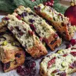 crispy cranberry pistachio biscotti - featured image