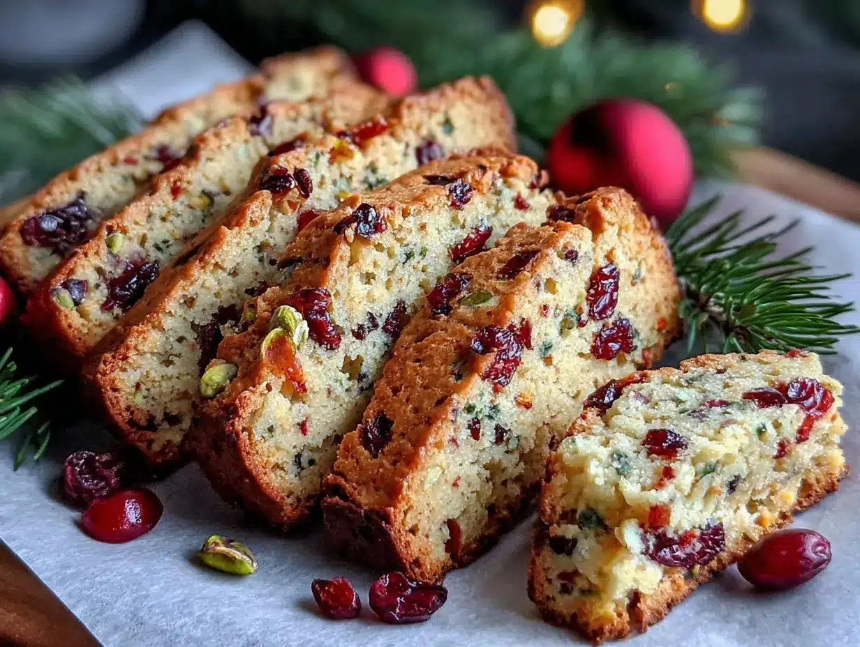 crispy cranberry pistachio biscotti preparation steps