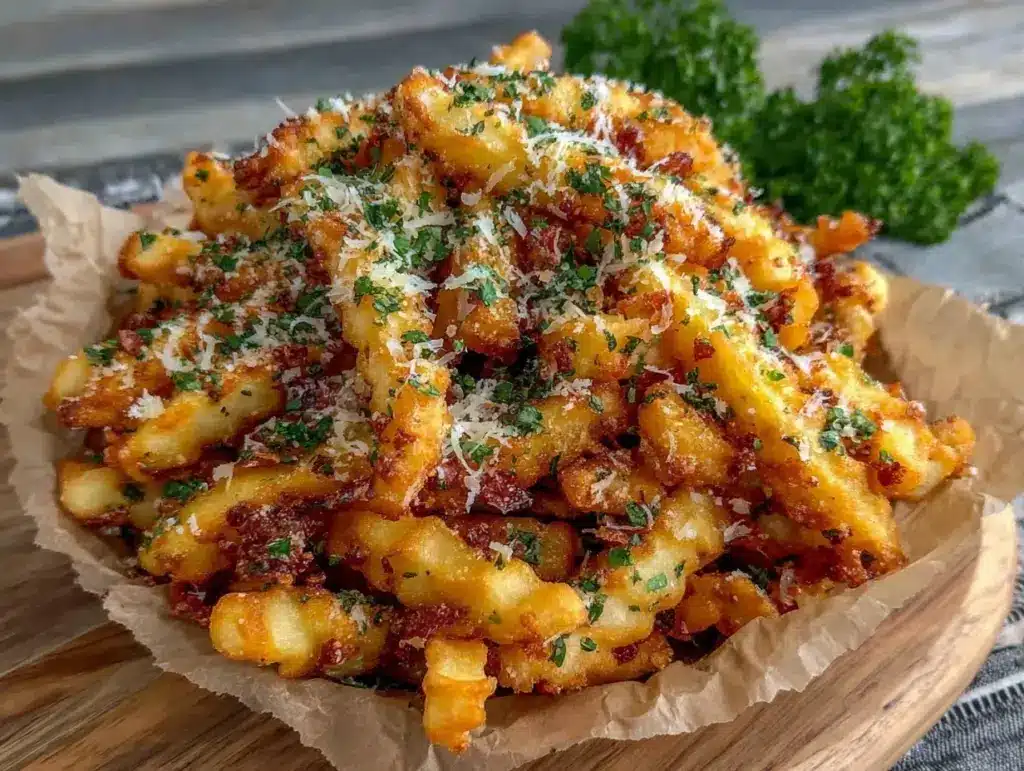 crispy garlic parmesan fries - featured image