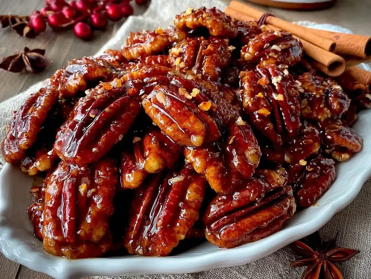 crispy glazed spicy cinnamon pecans preparation steps