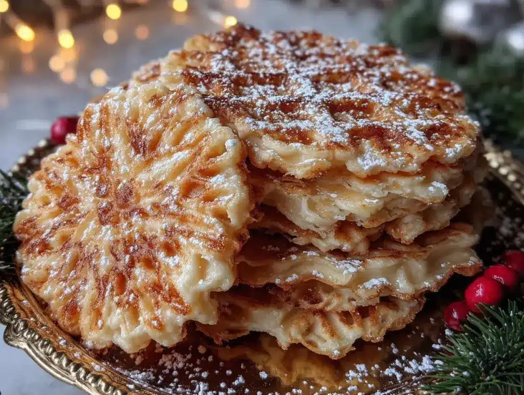 crispy Italian pizzelle cookies - featured image