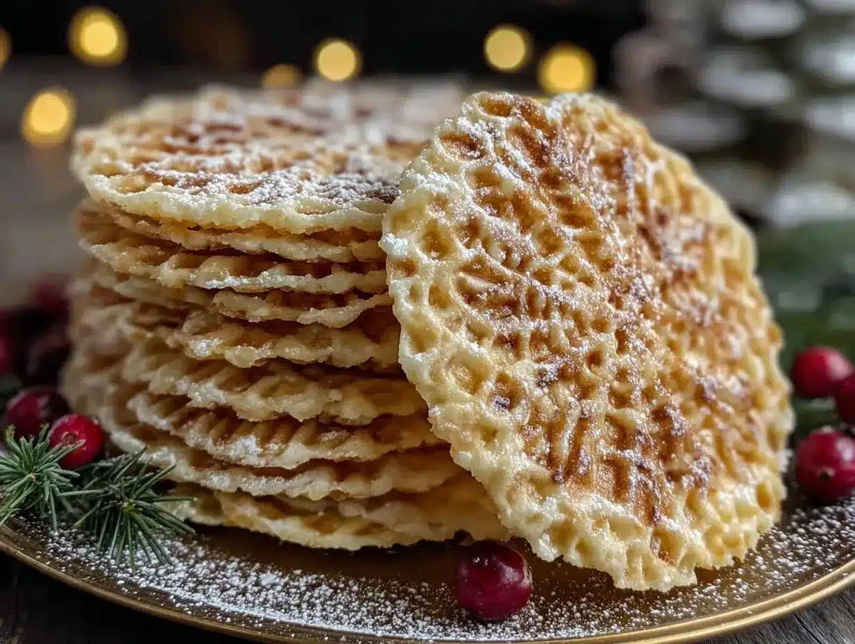 crispy Italian pizzelle cookies preparation steps