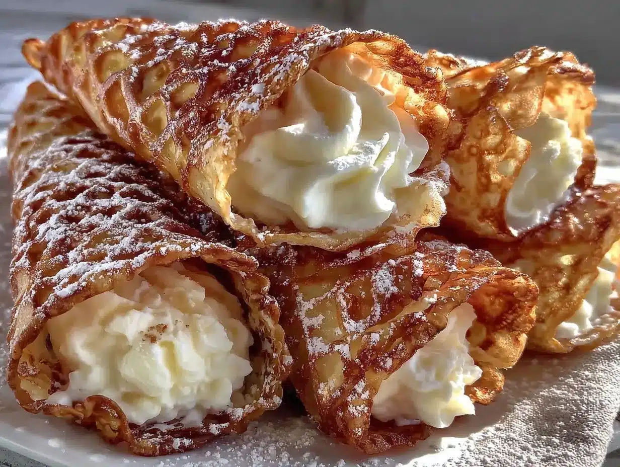 crispy Norwegian krumkake preparation steps