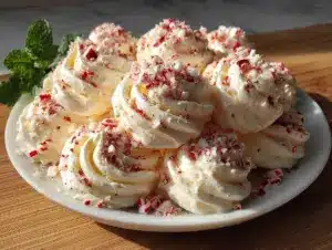 crispy peppermint meringues - featured image