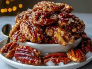 crispy sugar coated pecans - featured image
