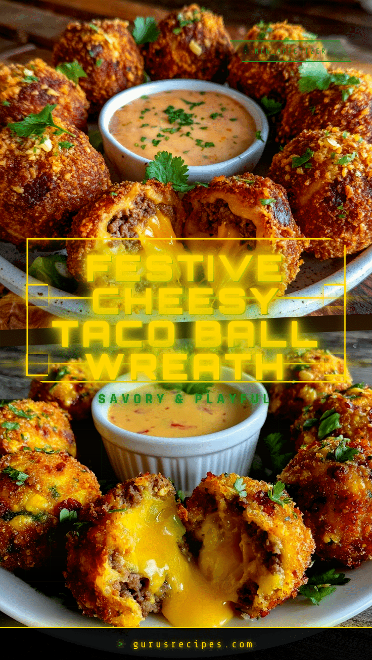 Crispy Taco Cheese Ball Wreath recipe