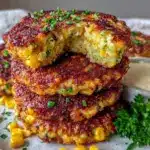 crispy zucchini corn fritters - featured image