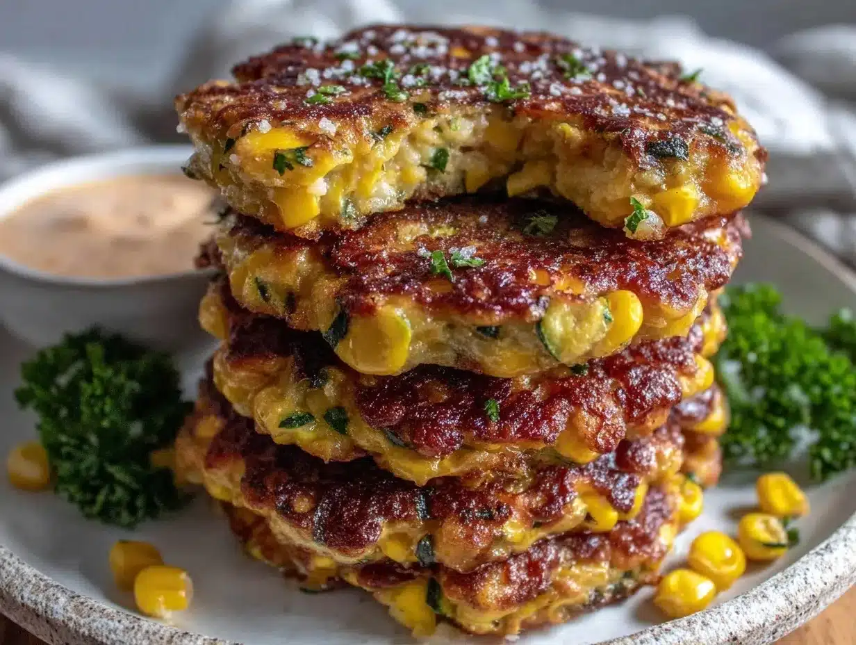 crispy zucchini corn fritters preparation steps