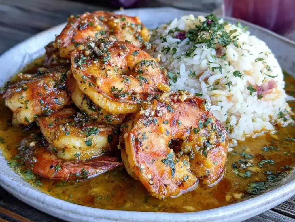 garlic butter shrimp bowl - featured image