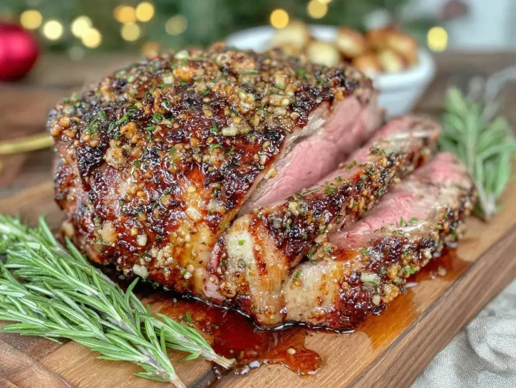 garlic rosemary leg of lamb - featured image
