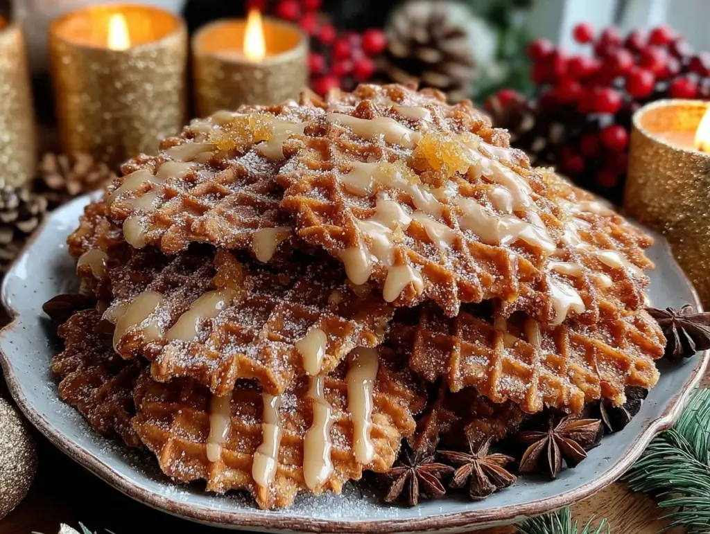 gingerbread pizzelles - featured image