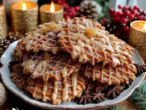 gingerbread pizzelles - featured image