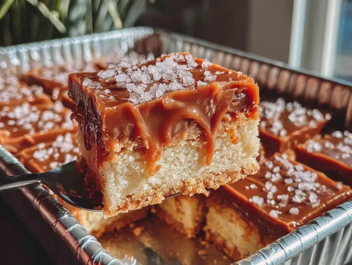 gooey caramel shortbread squares preparation steps