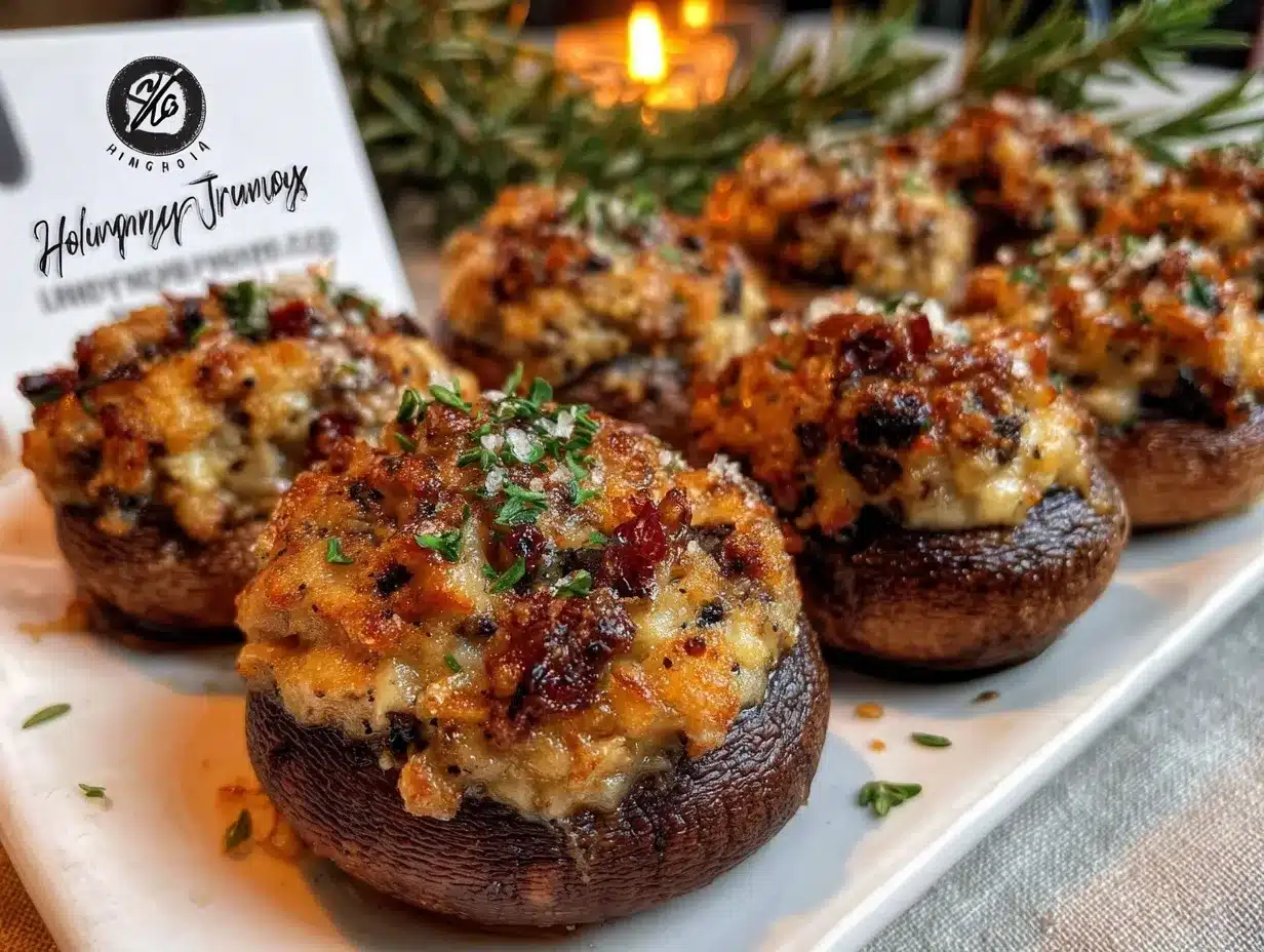 Herb-Stuffed Mushrooms preparation steps