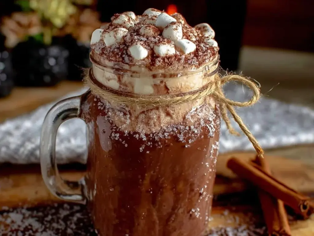 homemade hot chocolate mix in a jar - featured image