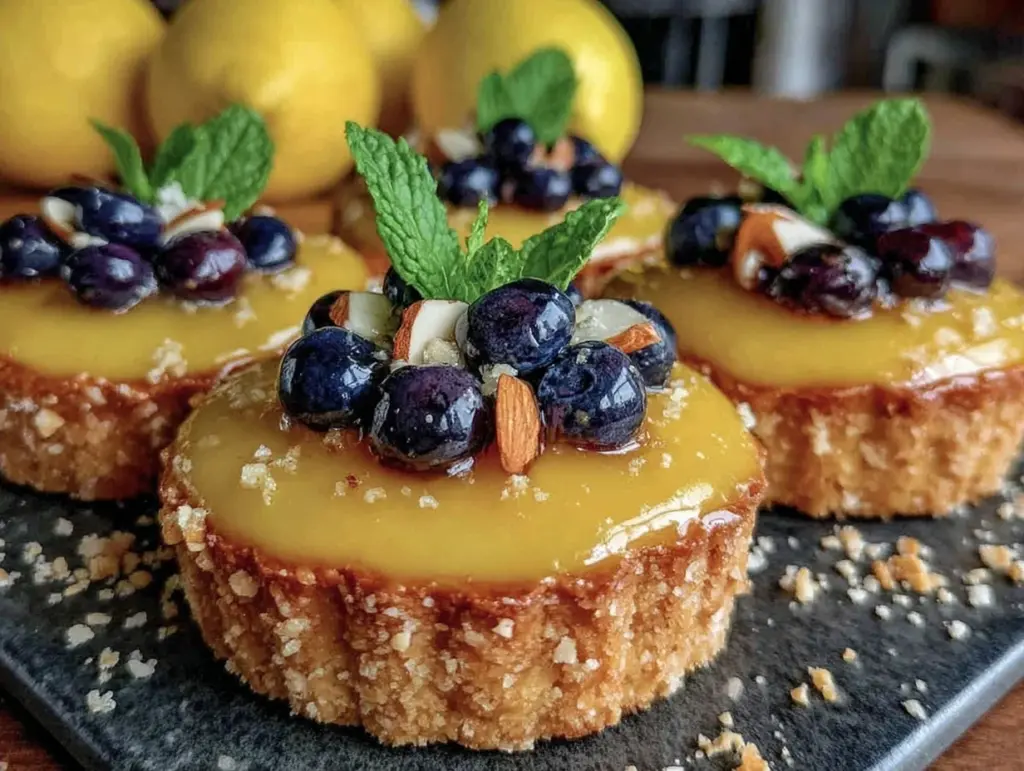 lemon blueberry tartlets - featured image