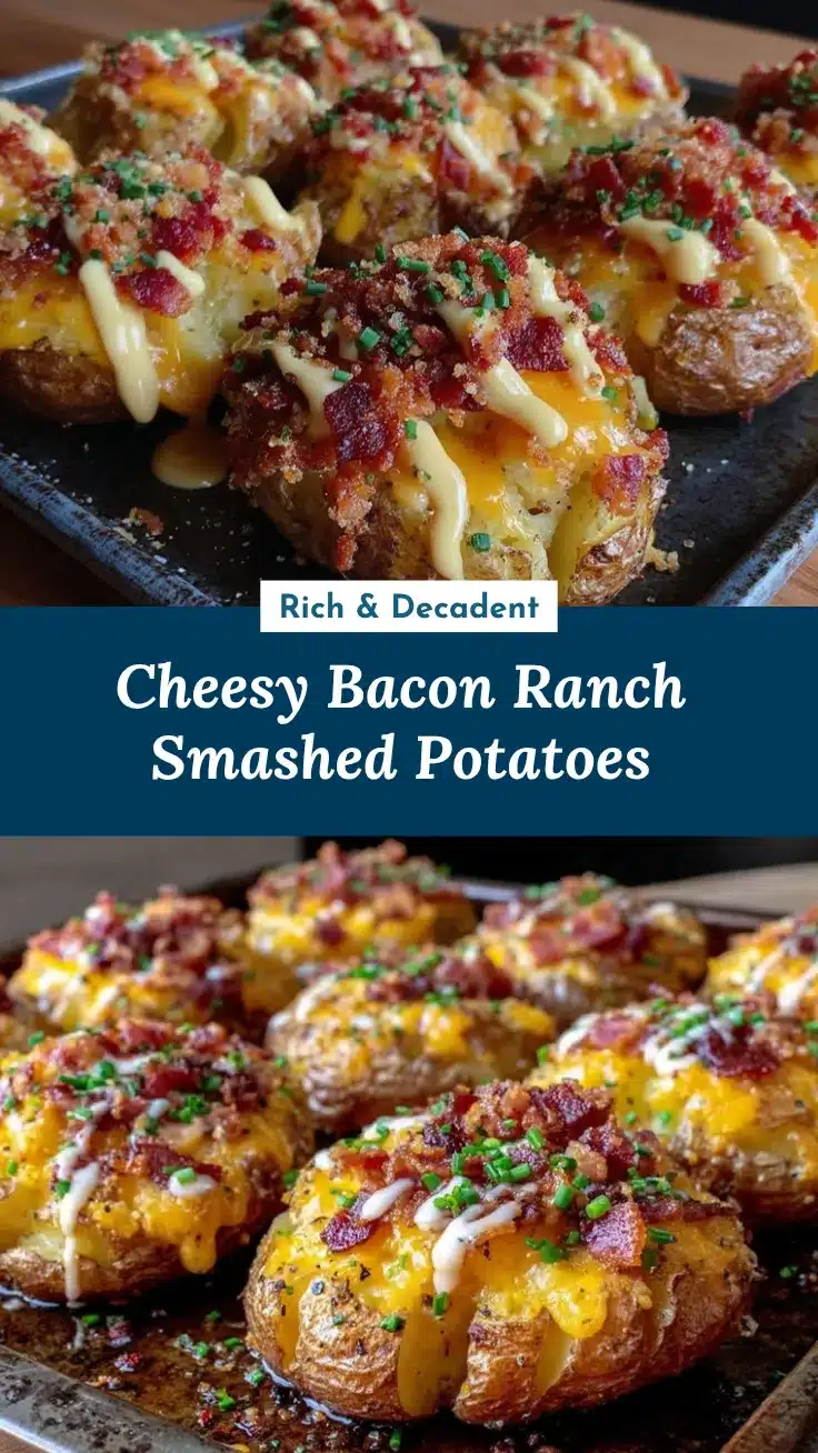 Loaded Bacon Ranch Smashed Potatoes recipe