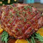 maple bourbon glazed ham - featured image