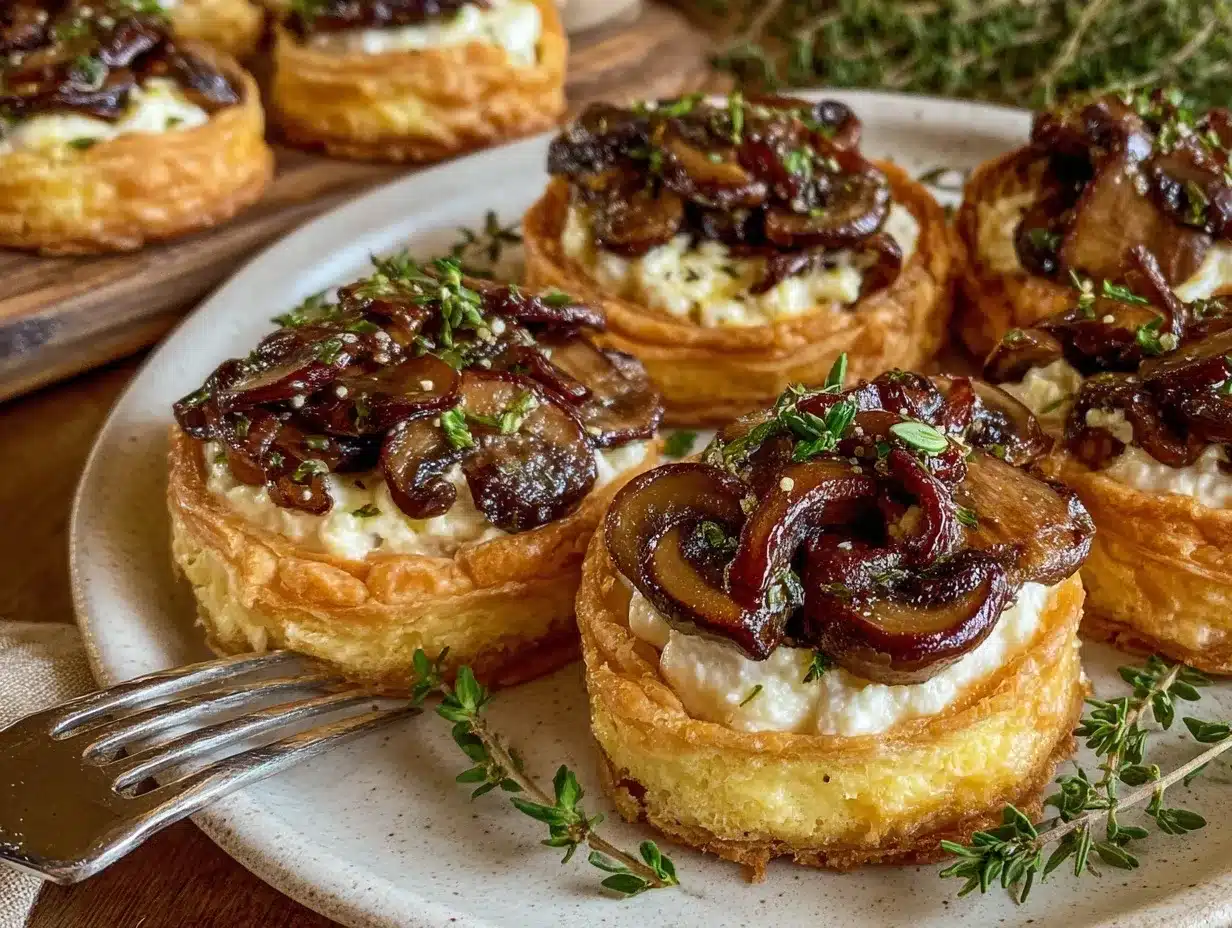 mushroom and goat cheese tarts preparation steps