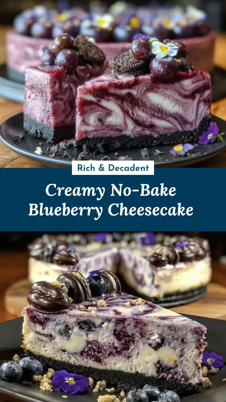 no-bake blueberry swirl cheesecake recipe