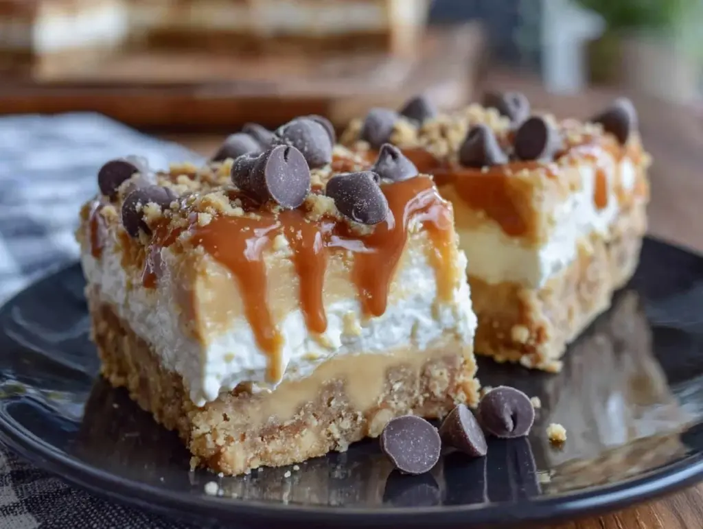 peanut butter cheesecake bars - featured image