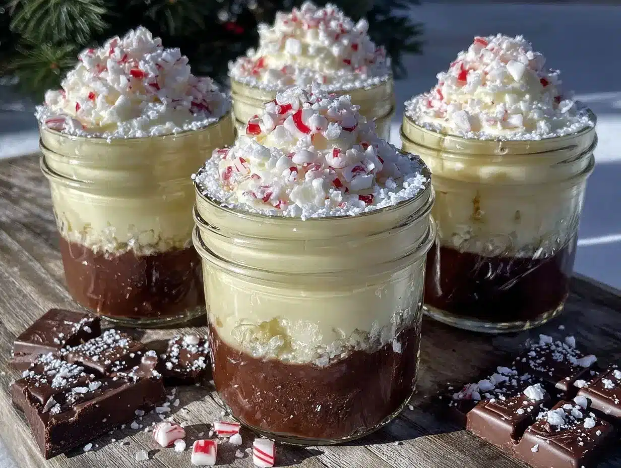 Peppermint Bark in Mason Jars preparation steps