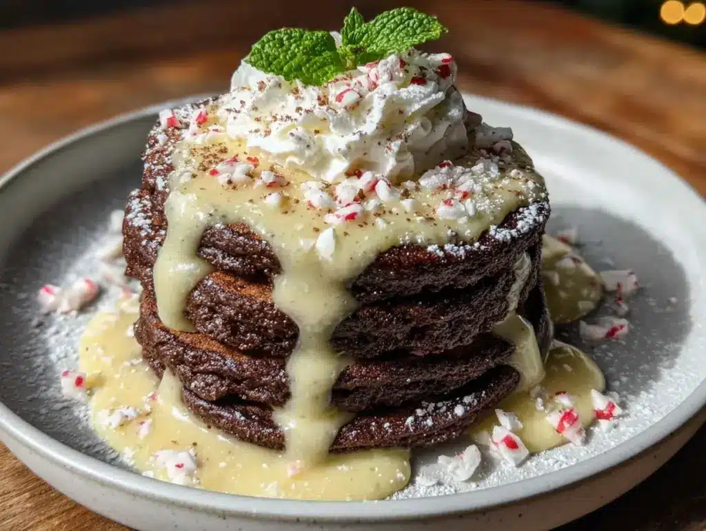 Peppermint cocoa pancakes - featured image