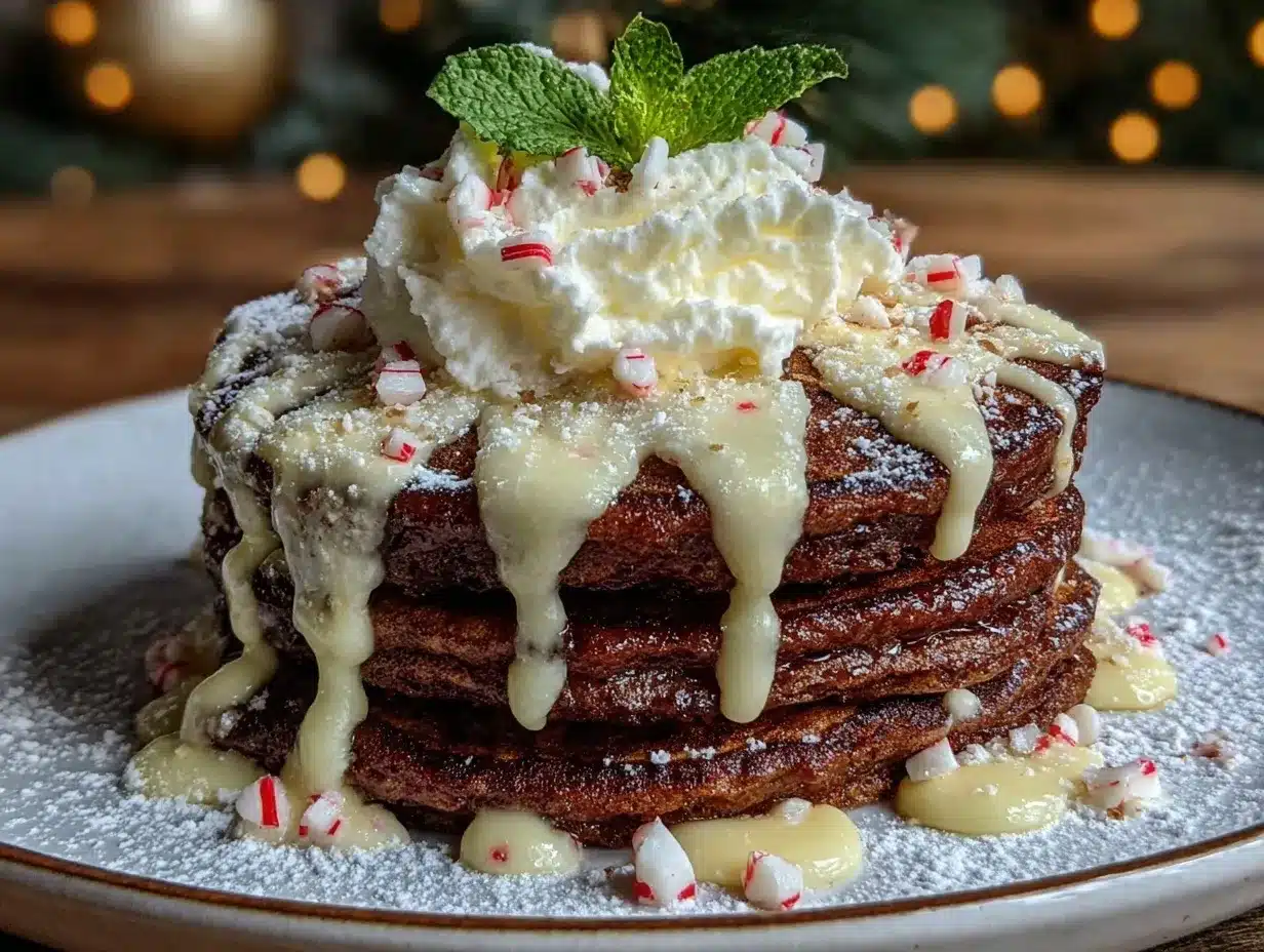 Peppermint cocoa pancakes preparation steps