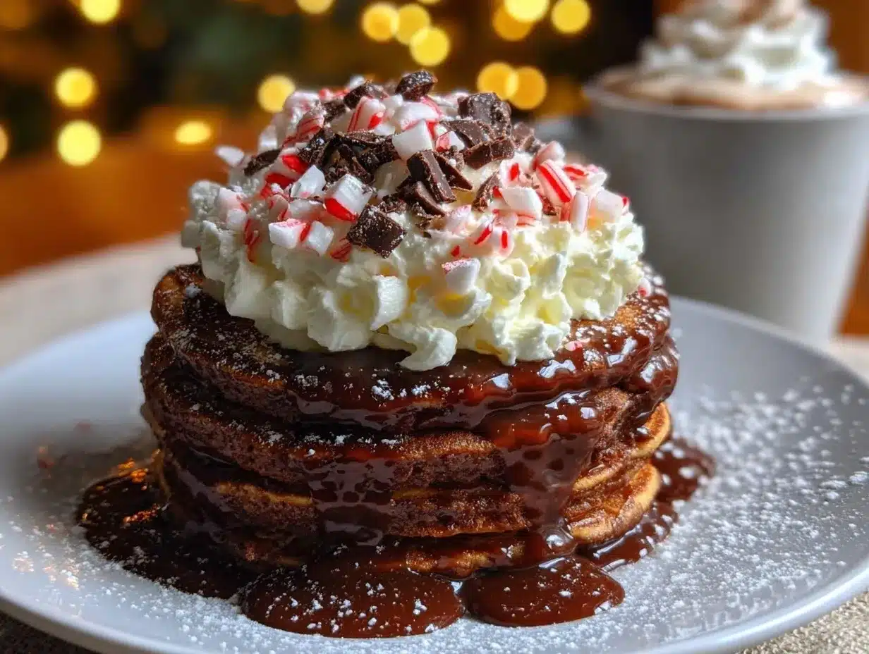 Peppermint Hot Chocolate Pancakes preparation steps