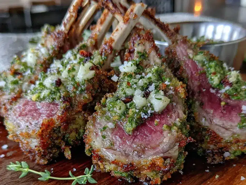 rack of lamb with mint pesto crust - featured image