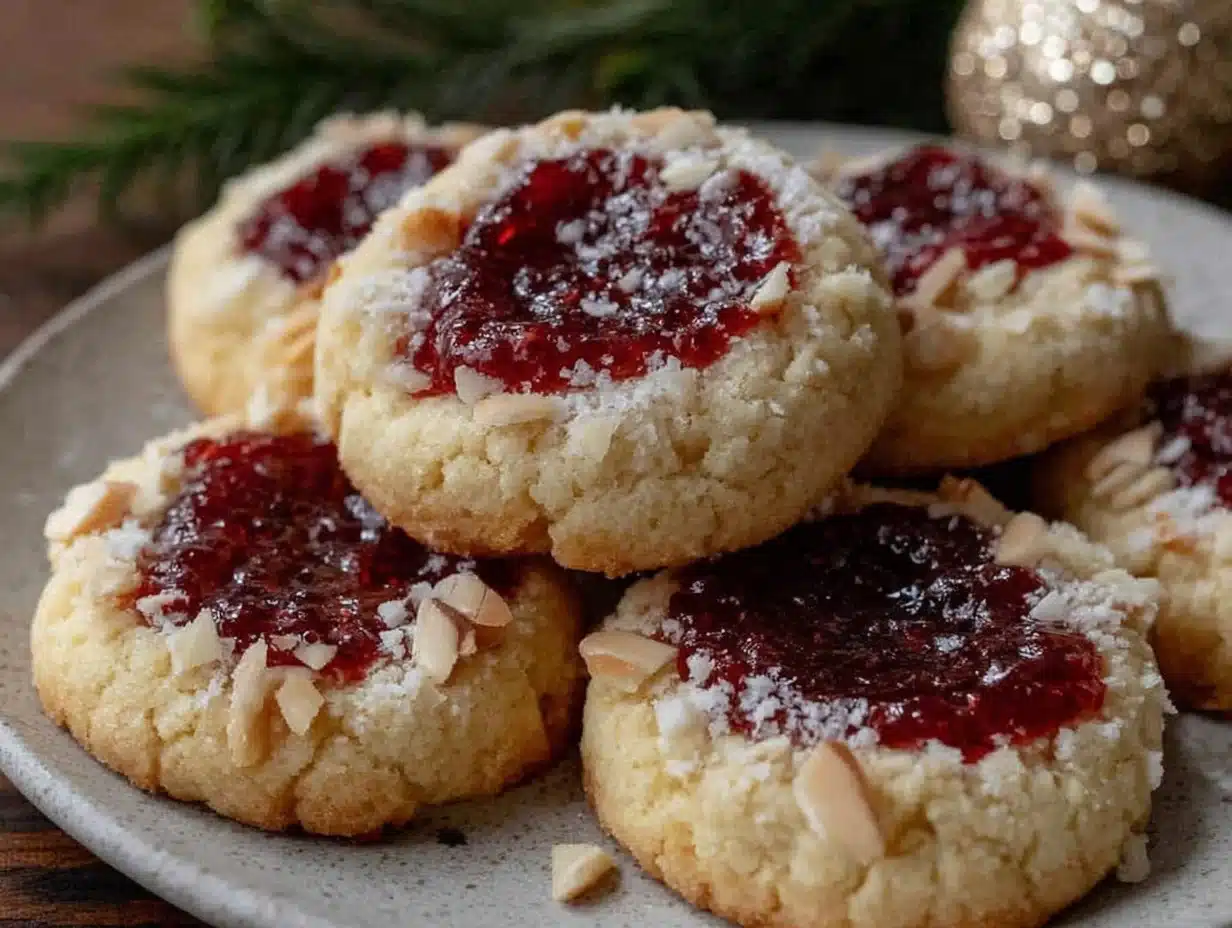 Raspberry And Almond Shortbread Thumbprints: Easy Festive Cookies Recipe