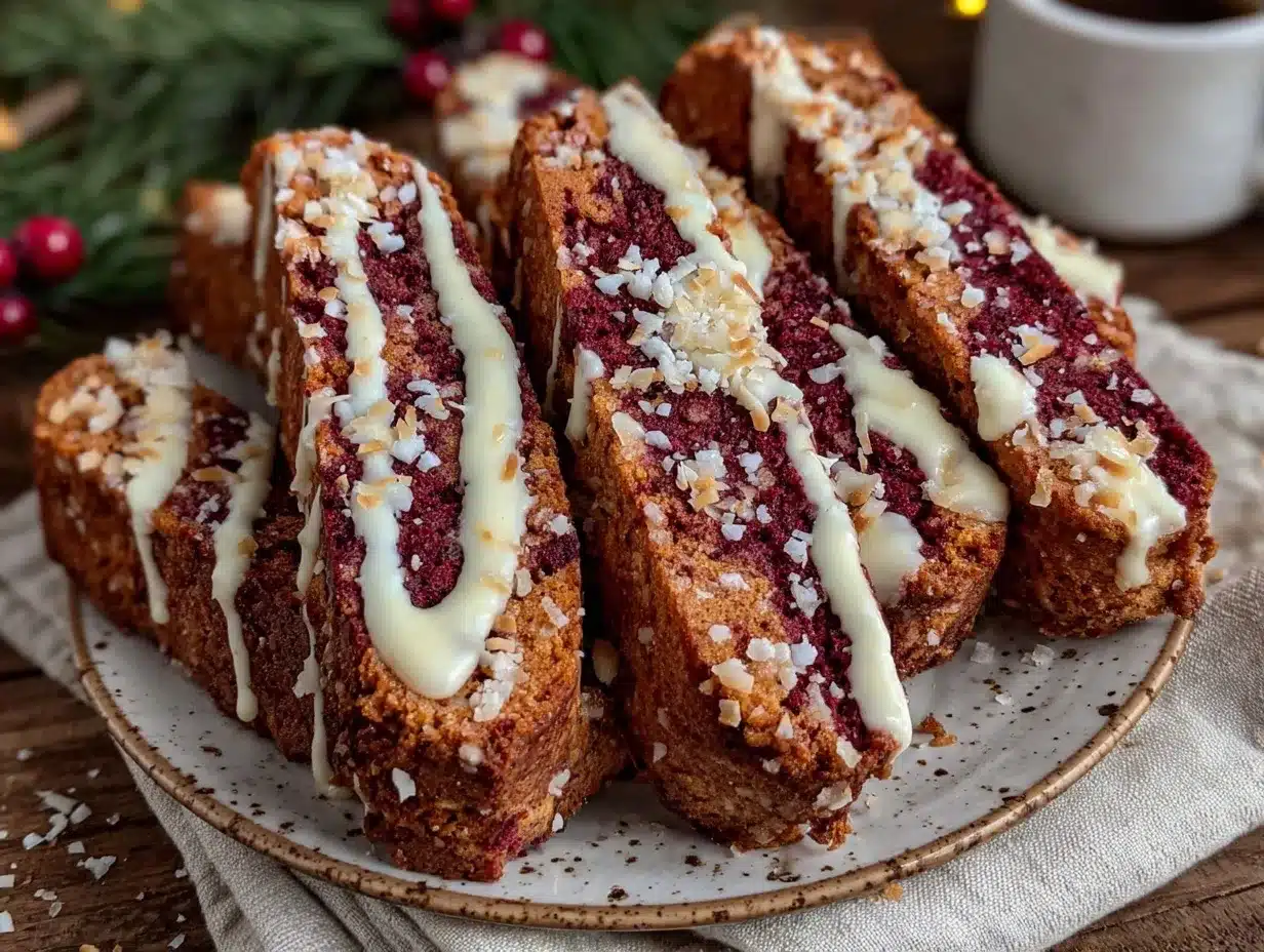 red velvet biscotti preparation steps