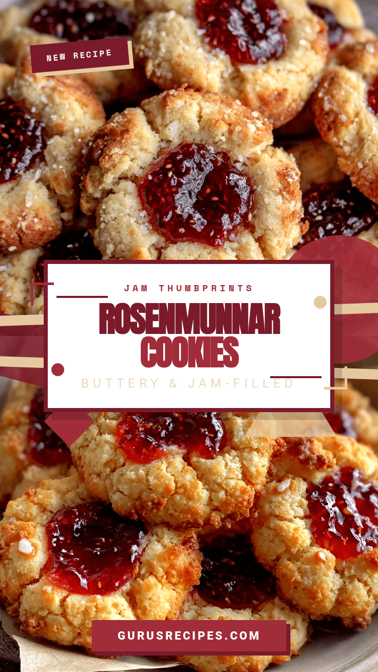 Rosenmunnar thumbprint cookies recipe