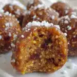 salted caramel apple energy balls - featured image