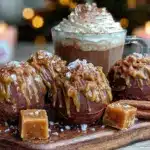 salted caramel hot chocolate bombs - featured image