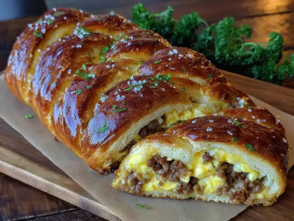 sausage and egg breakfast braid - featured image