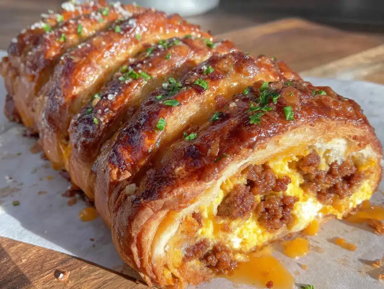 sausage and egg breakfast braid preparation steps