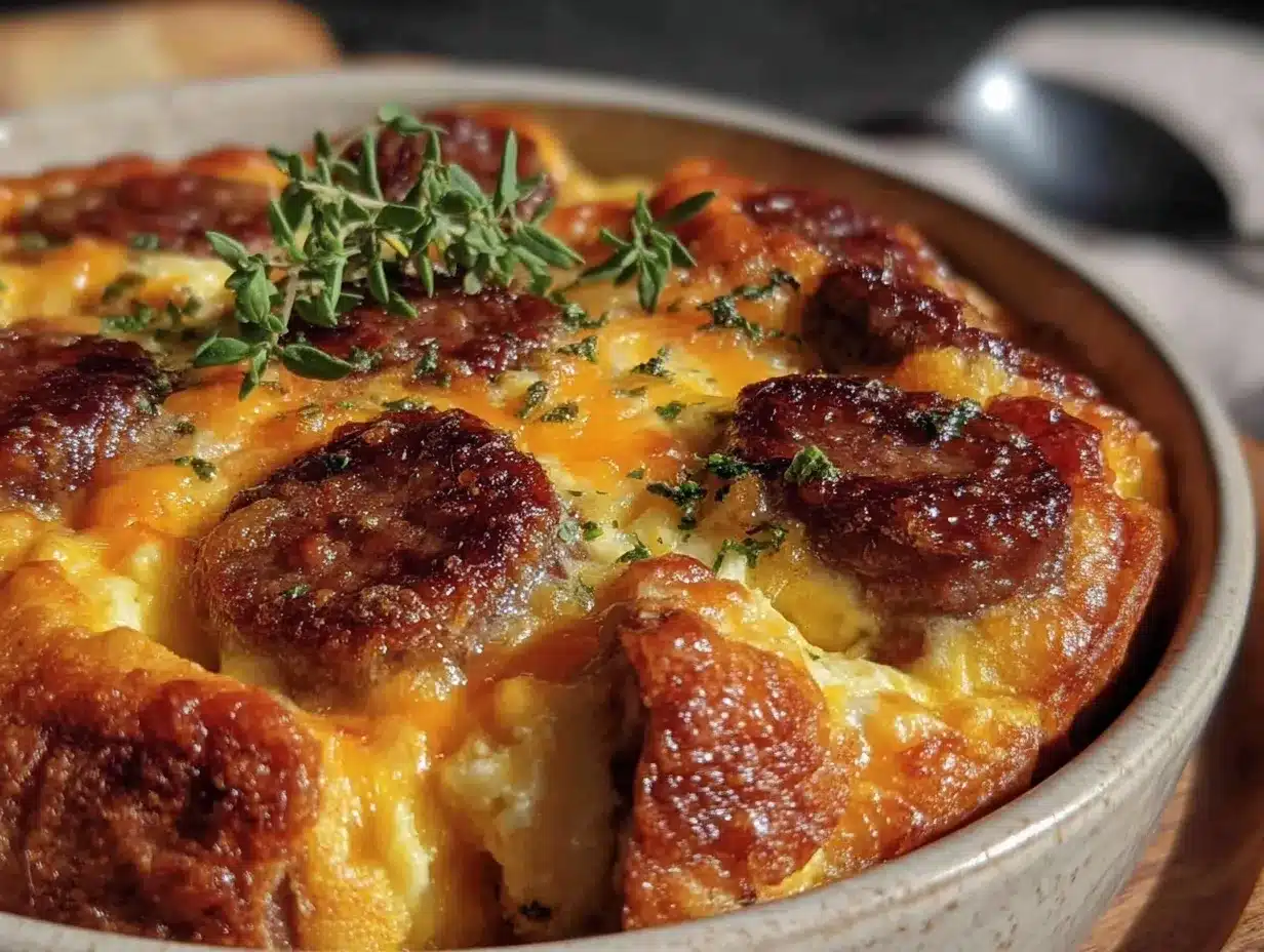 sausage and egg casserole preparation steps