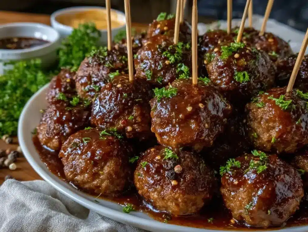 savory cocktail meatballs - featured image