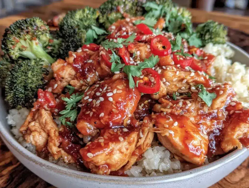 slow cooker honey sriracha chicken - featured image