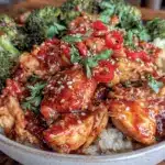 slow cooker honey sriracha chicken - featured image