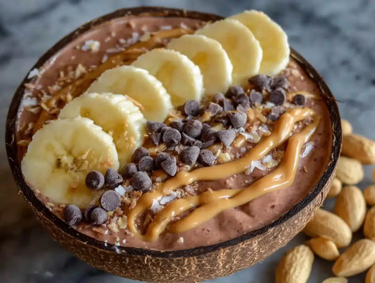 Snickers Smoothie Bowl preparation steps