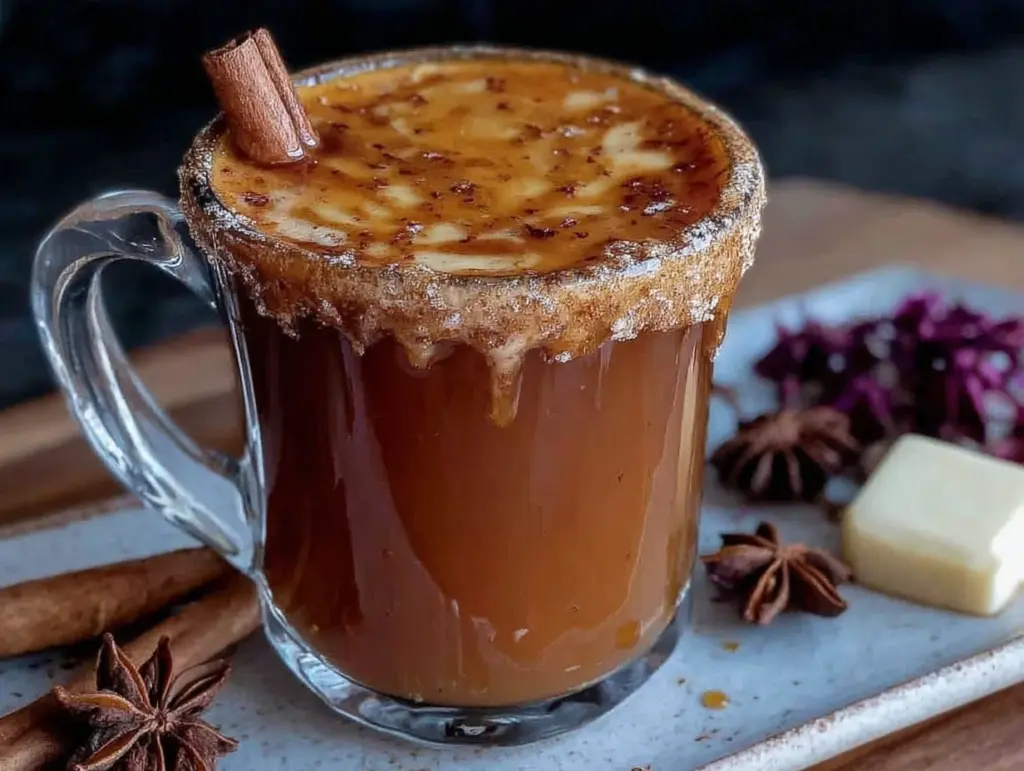 spiced hot buttered rum - featured image