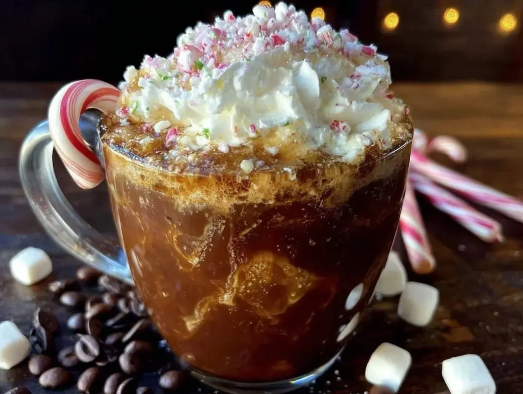 spiked peppermint mocha hot chocolate - featured image