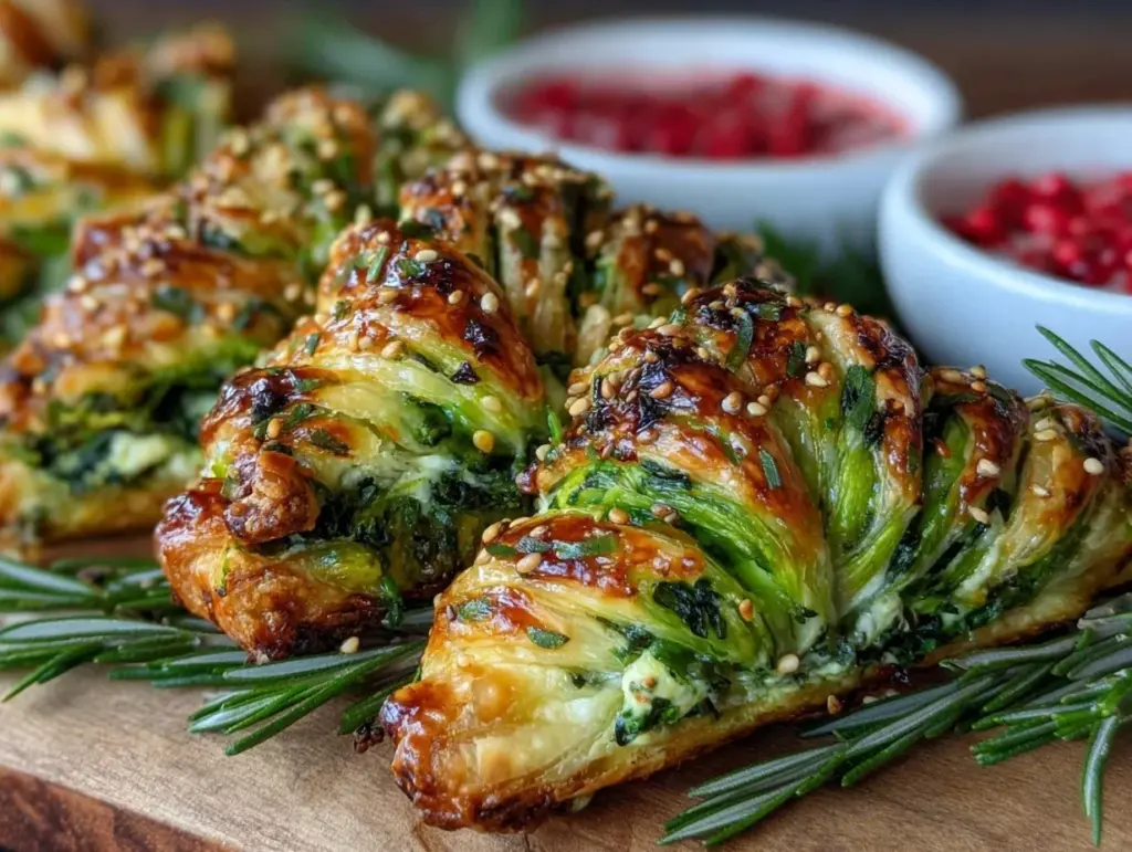 Spinach and ricotta puff pastry Christmas tree - featured image