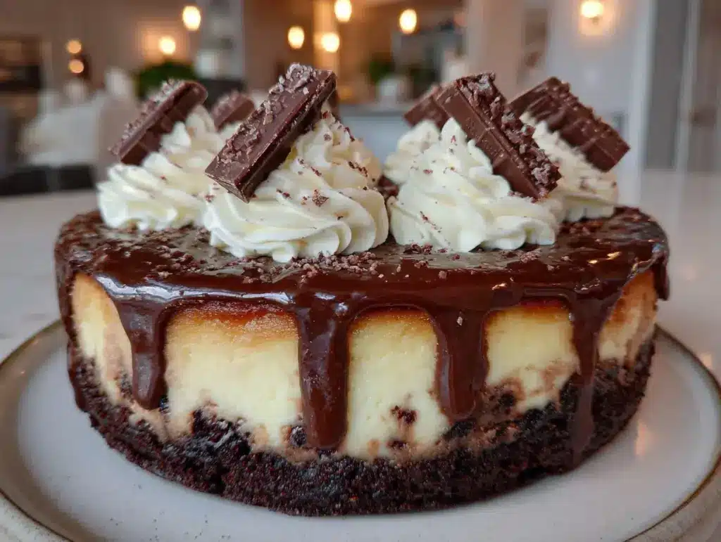 triple chocolate brownie cheesecake - featured image