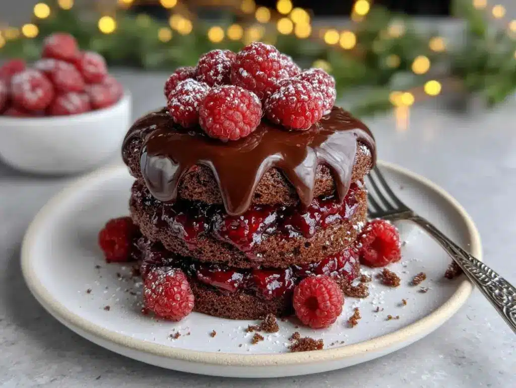 Triple Chocolate Raspberry Ganache Cake - featured image