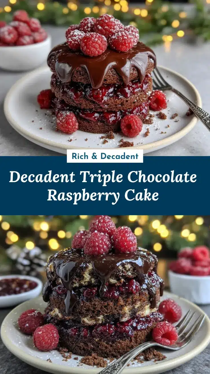 Triple Chocolate Raspberry Ganache Cake recipe